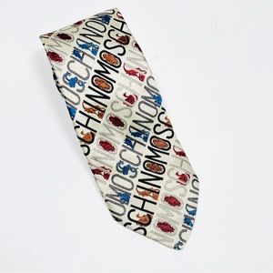 MOSCHINO silk tie with logo